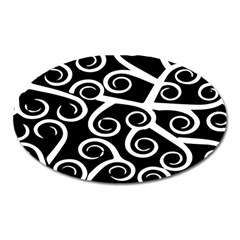 Koru Vector Background Black Oval Magnet by Mariart