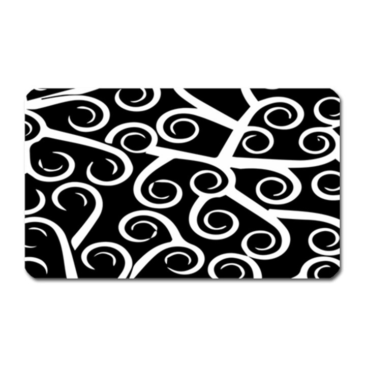 Koru Vector Background Black Magnet (Rectangular)