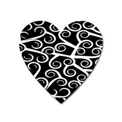 Koru Vector Background Black Heart Magnet by Mariart