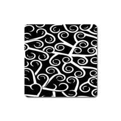 Koru Vector Background Black Square Magnet by Mariart