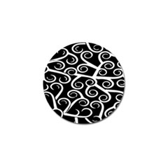 Koru Vector Background Black Golf Ball Marker (4 Pack)