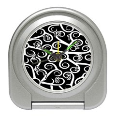 Koru Vector Background Black Travel Alarm Clocks