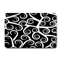 Koru Vector Background Black Small Doormat 