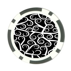 Koru Vector Background Black Poker Chip Card Guard by Mariart