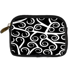 Koru Vector Background Black Digital Camera Cases by Mariart