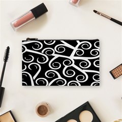 Koru Vector Background Black Cosmetic Bag (small)  by Mariart