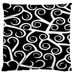 Koru Vector Background Black Large Cushion Case (one Side) by Mariart