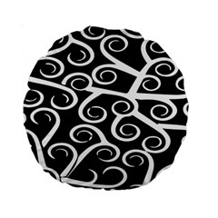 Koru Vector Background Black Standard 15  Premium Round Cushions