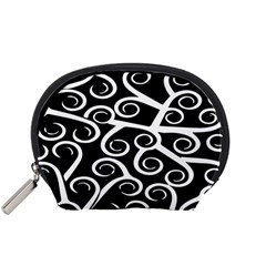 Koru Vector Background Black Accessory Pouches (small) 