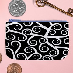 Koru Vector Background Black Large Coin Purse