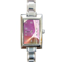 Light Means Net Pink Rainbow Waves Wave Chevron Rectangle Italian Charm Watch by Mariart