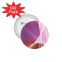 Light Means Net Pink Rainbow Waves Wave Chevron 1 75  Buttons (100 Pack) 