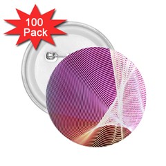 Light Means Net Pink Rainbow Waves Wave Chevron 2 25  Buttons (100 Pack) 