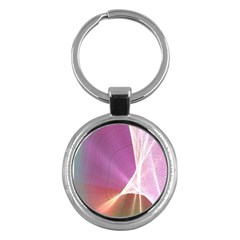 Light Means Net Pink Rainbow Waves Wave Chevron Key Chains (round) 