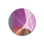 Light Means Net Pink Rainbow Waves Wave Chevron Rubber Coaster (Round)  Front