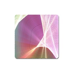 Light Means Net Pink Rainbow Waves Wave Chevron Square Magnet