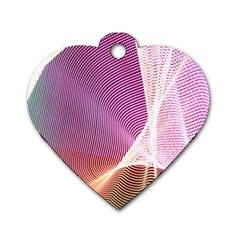 Light Means Net Pink Rainbow Waves Wave Chevron Dog Tag Heart (one Side) by Mariart