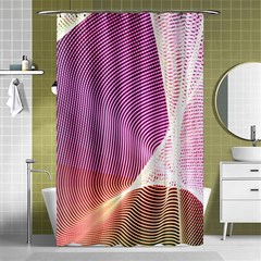 Light Means Net Pink Rainbow Waves Wave Chevron Shower Curtain 48  X 72  (small)  by Mariart