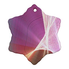 Light Means Net Pink Rainbow Waves Wave Chevron Snowflake Ornament (two Sides)