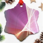 Light Means Net Pink Rainbow Waves Wave Chevron Snowflake Ornament (Two Sides) Front