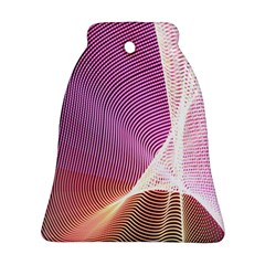 Light Means Net Pink Rainbow Waves Wave Chevron Bell Ornament (two Sides) by Mariart