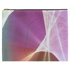 Light Means Net Pink Rainbow Waves Wave Chevron Cosmetic Bag (xxxl)  by Mariart