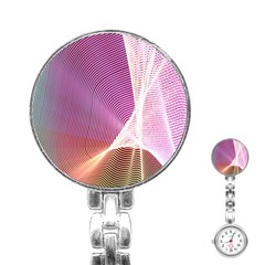 Light Means Net Pink Rainbow Waves Wave Chevron Stainless Steel Nurses Watch