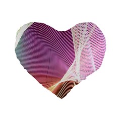 Light Means Net Pink Rainbow Waves Wave Chevron Standard 16  Premium Flano Heart Shape Cushions by Mariart