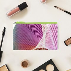 Light Means Net Pink Rainbow Waves Wave Chevron Cosmetic Bag (xs) by Mariart