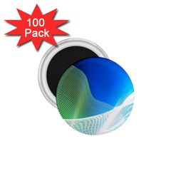 Light Means Net Pink Rainbow Waves Wave Chevron Green Blue 1 75  Magnets (100 Pack)  by Mariart