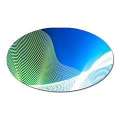 Light Means Net Pink Rainbow Waves Wave Chevron Green Blue Oval Magnet by Mariart