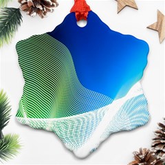 Light Means Net Pink Rainbow Waves Wave Chevron Green Blue Ornament (snowflake) by Mariart