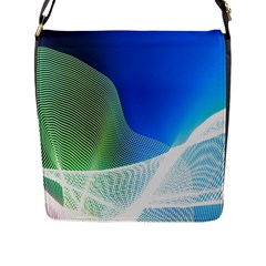 Light Means Net Pink Rainbow Waves Wave Chevron Green Blue Flap Messenger Bag (l)  by Mariart