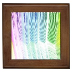 Light Means Net Pink Rainbow Waves Wave Chevron Green Framed Tiles by Mariart