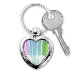 Light Means Net Pink Rainbow Waves Wave Chevron Green Key Chains (heart) 