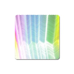 Light Means Net Pink Rainbow Waves Wave Chevron Green Square Magnet