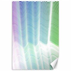 Light Means Net Pink Rainbow Waves Wave Chevron Green Canvas 12  X 18  