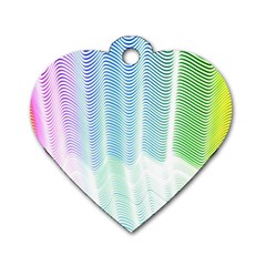 Light Means Net Pink Rainbow Waves Wave Chevron Green Dog Tag Heart (one Side) by Mariart