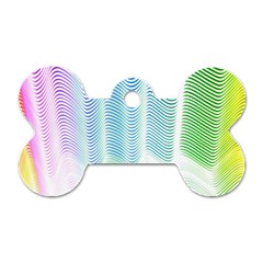 Light Means Net Pink Rainbow Waves Wave Chevron Green Dog Tag Bone (two Sides) by Mariart