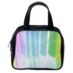 Light Means Net Pink Rainbow Waves Wave Chevron Green Classic Handbags (one Side) by Mariart