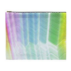 Light Means Net Pink Rainbow Waves Wave Chevron Green Cosmetic Bag (xl) by Mariart