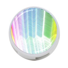 Light Means Net Pink Rainbow Waves Wave Chevron Green 4-port Usb Hub (one Side) by Mariart