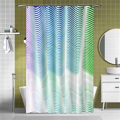 Light Means Net Pink Rainbow Waves Wave Chevron Green Shower Curtain 48  X 72  (small) 