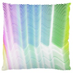 Light Means Net Pink Rainbow Waves Wave Chevron Green Large Cushion Case (one Side) by Mariart