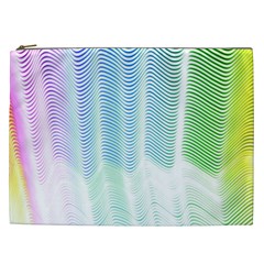 Light Means Net Pink Rainbow Waves Wave Chevron Green Cosmetic Bag (xxl)  by Mariart