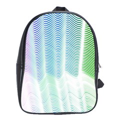 Light Means Net Pink Rainbow Waves Wave Chevron Green School Bags (xl) 