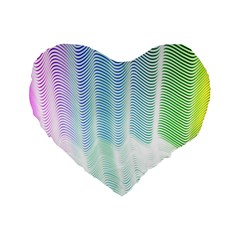 Light Means Net Pink Rainbow Waves Wave Chevron Green Standard 16  Premium Heart Shape Cushions by Mariart