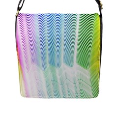 Light Means Net Pink Rainbow Waves Wave Chevron Green Flap Messenger Bag (l) 