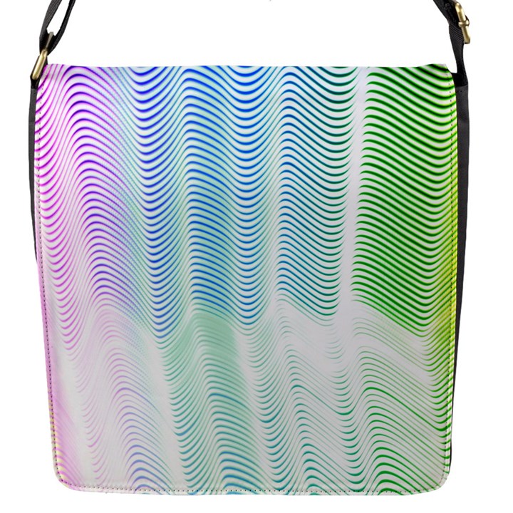 Light Means Net Pink Rainbow Waves Wave Chevron Green Flap Messenger Bag (S)