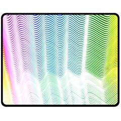 Light Means Net Pink Rainbow Waves Wave Chevron Green Double Sided Fleece Blanket (medium) 